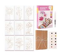 Ensemble d'aquarelle de poche - Cahier d'exercices aquarelle pour débutants | Mini livre de peinture - pour artistes débutants, adultes, croquis, journal d'extérieur, bureau de famille