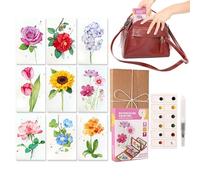 Ensemble d'aquarelle de poche | Cahier d'exercices d'aquarelle pour débutants, kit de peinture de poche, pour artistes, débutants, adultes, carnet de croquis, journal familial, bureau d'extérieur