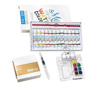 Ensemble d'aquarelle de poche | Ensemble de peinture aquarelle de poche 8 couleurs | Boîte de peinture aquarelle de 15 couleurs | Boîte en acrylique portable | Travel Painting Book Fournitures