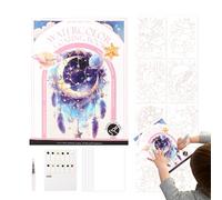 Ensemble d'aquarelle de voyage avec palette et pinceau - Kit de peinture miniature multifonction à trois volets avec 12 couleurs pour adultes débutants