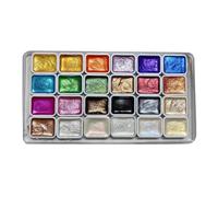 Ensemble D'aquarelle Nacrée Kit Peinture Nacrée Artisanale Finement Moulue Effets Intenses Boîte Métal Cellules Pigment 1.9x1.5x0.5cm Idéal Atelier Créatif Ou Extérieur