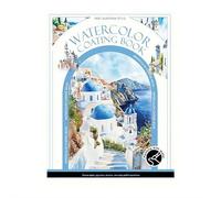 Ensemble d'aquarelle portable à trois volets - Kit d'aquarelle soufflant avec 12 couleurs, pinceau à eau rechargeable, 16 feuilles (8 lignes d'art et 8 vierges) | Parfait pour les débutants, les