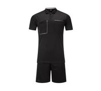 Ensemble d'arbitre de Football for Homme: Maillot à Manches Courtes et Short avec Poches, Polyester Respirant et à séchage Rapide, idéal for l'entraînement et Les matchs.(Black,M)