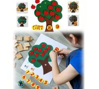 Ensemble d'arbre en feutre éducatif DIY, artisanat attrayant, tableau de mathématiques pour la maternelle, utilisé pour le comptage, l'addition, la soustraction et des outils d'enseignement amusants,