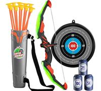 Ensemble D'arc Et De Flèches Pour Enfants,Ensemble De Jouets De Tir À L'arc Lumineux Led Pour Enfants Âgés De 4 À 8 Ans,8 À 12 Ans,10 Flèches À Ventouse,Cible Et Chirurgi - Type Green Bow And Arrow