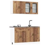 vidaXL Ensemble de meubles de cuisine Porto en bois d'ingénierie blanc 4 pièces