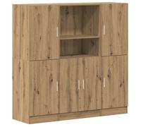 Ensemble d'armoires de cuisine - vidaxl - Chêne artisanal - 133x41,5x131,5 cm - 3 pièces - Bois d'ingénierie