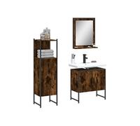 Ensemble d'Armoires de Salle de Bain 3 pcs, Armoires de Lavabo avec Miroir, Placards de Rangement Toilette Intérieur, 3214346