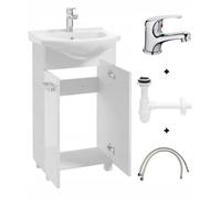 Ensemble d'armoires de salle de bains avec lavabo 50 blanc Mila