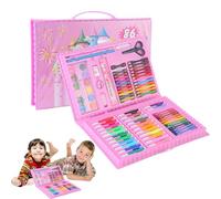 Ensemble d'art à deux fois double face - Ensemble d'art de coloriage pour enfants | 86 pièces Kit de dessin d'art à colorier | Dessin Art Box avec pastels à l'huile Castoli | Marqueurs colorés pinceau