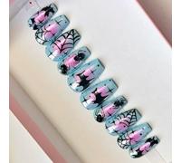 Ensemble d'art pour Halloween Unguis - Motif de manifestation de moteur de recherche - Sabots persistants avec décoration scintillante - 30 divisions rapides - Motifs d'Halloween Unguis