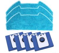 Ensemble d'aspirateur pour pièces de rechange avec 4 sacs à poussière et 3 chiffons en microfibre compatible avec BObsweep RC400 et Ultra-Vision, durable, facile à installer, idéal pour les sols