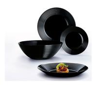 Ensemble d'assiettes 19el Luminarc Harena noir verre trempé