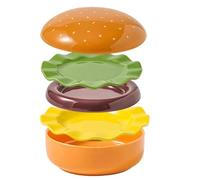 Ensemble d'assiettes à hamburger, vaisselle empilable en céramique, assiettes à apéritif mignonnes de 7 pouces pour servir, matériau en céramique robuste avec texture lisse, ensemble de vaisselle au D