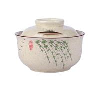 Ensemble d'assiettes de dîner créatives de style japonais Bol à ramen avec couvercle Bol à nouilles instantané en céramique pour soupe, nouilles de riz et bouillie Vaisselle de cuisine Bol à salade de