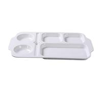 Ensemble d'assiettes et bols en céramique avec compartiment imitation porcelaine - Plateaux de restauration rapide spécialement conçus pour l'école et les cantines - Vaisselle de qualité commerciale