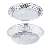 Ensemble d'assiettes rondes jetables en aluminium, disponibles en plusieurs lots. Barquettes et plats en aluminium pour la cuisson, la pâtisserie et la conservation des aliments. (7 pouces)