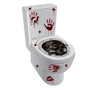 Ensemble d'Autocollant Toilette d'Halloween Zombie Hurlant/Souris Dégoûtants Stickers Effrayant Halloween pour Salle De Bain Fenêtre Mur
