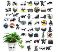 Ensemble d'autocollants animaux mignons - Thème Honey Badger, Design de dessin animé étanche | Bouteille d'eau en vinyle Ordinateur portable Téléphone Skateboard Étiquettes d'art amusant, Collection