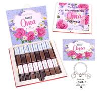 Ensemble d'autocollants cadeaux pour grand-mère - Cadeau d'adieu - Pour la maternelle - Avec autocollants pré-imprimés - Avec carte de vœux et porte-clés - Ange gardien (cadeau de grand-mère)