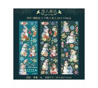 Ensemble d'autocollants Chanson d'amour de Noël Bonhomme de neige vintage Feu d'artifice