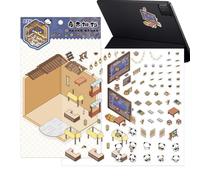 Ensemble d'autocollants de dessin animé, créez vos propres autocollants pour enfants,Décalque de scène de maison sur le thème du dessin animé | Décalques de Noël pour étuis de téléphone, ordinateur