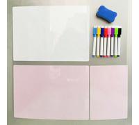 Ensemble d'autocollants de réfrigérateur, autocollant de tableau blanc, autocollant de tableau blanc magnétique souple, petit autocollant magnétique de réfrigérateur rose A5, grand tableau de message
