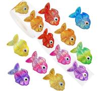 Ensemble d'autocollants en forme de poisson de récompense - Design amusant pour garçons et filles - Impression durable - Accessoire de fournitures scolaires - Besoins pour tasses, cahiers, badges
