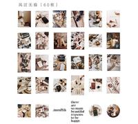 Ensemble D'autocollants En Papier Washi, Étiquette Décorative, Séries Kawaii Vert Rose Bleu, Décor Pour Bricolage, Pour Scrapbooking, Album De Journal Intime, 60 Pièces