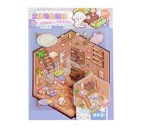 Ensemble d'autocollants miniatures pour maison, scène d'autocollants miniatures, autocollants de scrapbooking avec effet | Créez vos propres autocollants de scène, autocollants de dessin animé pour