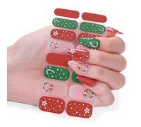 Ensemble d'autocollants pour ongles de Noël Père Noël Autocollants pour ongles pour femmes et filles Décoration festive de manucure d'art des ongles
