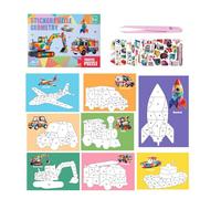 Ensemble d'autocollants Puzzle 3D - Kit de Bricolage numéroté | Autocollant créatif Puzzle pour garçons Filles Voyage école Maison Voiture Avion Cadeau d'anniversaire de noël