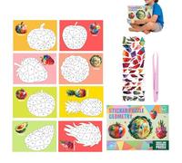 Ensemble d'autocollants Puzzle 3D - Kit de Bricolage numéroté | Autocollant créatif Puzzle pour garçons Filles Voyage école Maison Voiture Avion Cadeau d'anniversaire de noël