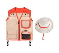 Ensemble d'aventure en plein air pour, gilet de safari et chapeau pour la chasse, costume de directeur de parc pour, aventures en plein air et jeu de rôle pour parc, pique-nique