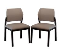 Ensemble de 1/2/4 chaises de salle à manger rétro en simili cuir du milieu du siècle, chaise de banquet moderne, sièges rembourrés, cuisine et salle à manger adaptées, café de ferme(Light gray,2PCS)