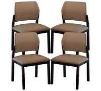 Ensemble de 1/2/4 chaises de salle à manger rétro en simili cuir du milieu du siècle, chaise de banquet moderne, sièges rembourrés, cuisine et salle à manger adaptées, café de ferme(Brown,4PCS)