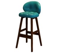 Ensemble de 1/2/4 tabourets de bar/comptoir, style vintage, avec assise rembourrée en similicuir et pieds en bois, idéal for la cuisine, la salle à manger ou un coin café.(1PCS Blue,63cm/24.80in)