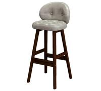 Ensemble de 1/2/4 tabourets de bar/comptoir, style vintage, avec assise rembourrée en similicuir et pieds en bois, idéal for la cuisine, la salle à manger ou un coin café.(1PCS Off-white,63cm/24.80in)