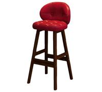 Ensemble de 1/2/4 tabourets de bar/comptoir, style vintage, avec assise rembourrée en similicuir et pieds en bois, idéal for la cuisine, la salle à manger ou un coin café.(1PCS Red,73cm/28.74in)