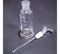 Ensemble de 1 flacon laveur en verre for laboratoire - Flacons cylindriques gradués de 250 ml et 1000 ml avec tubes coudés for réactifs, à usage en laboratoire(250ml)