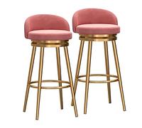 Ensemble de 1 ou 2 tabourets de Bar pivotants à Hauteur de comptoir, Style Moderne, avec Pieds en métal doré et Repose-Pieds, pour îlot de Cuisine ou Salle à Manger.