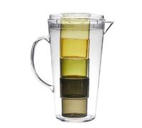Ensemble de 1 pichet et 4 Verres Assortis en Plastique coloré (Vert, Jaune, Transparent)