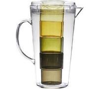 Ensemble de 1 pichet et 4 verres assortis en plastique coloré (vert, jaune, transparent) - - ALTOBUY Transparent