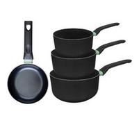 Ensemble de 1 poêle de 16 cm et 3 casseroles 16, 18 et 20 cm Fackelmann Brandao Noir|Vert