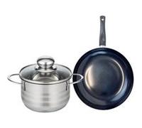 Ensemble de 1 Poêle de cuisson 20 cm et 1 faitout 16 cm Elo Prima Brillant Noir