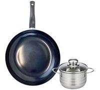 Ensemble de 1 Poêle de cuisson 24 cm et 1 faitout 12 cm Elo Prima Brillant