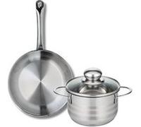 Ensemble de 1 Poêle de cuisson 24 cm et 1 faitout 16 cm Elo Profi Brillant Gris