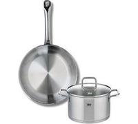 Ensemble de 1 Poêle de cuisson 24 cm et 1 faitout 16 cm Elo Profi Citrin Gris