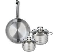 Ensemble de 1 Poêle de cuisson 24 cm et 2 faitouts 12 et 14 cm Elo Profi Brillant Gris