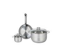 Ensemble de 1 Poêle de cuisson 24 cm et 2 faitouts 12 et 24 cm Profi Brillant Elo